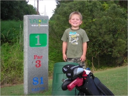 Grandson having a day of golf!