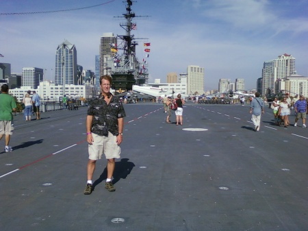 On the deck of the USS Midway floating museum