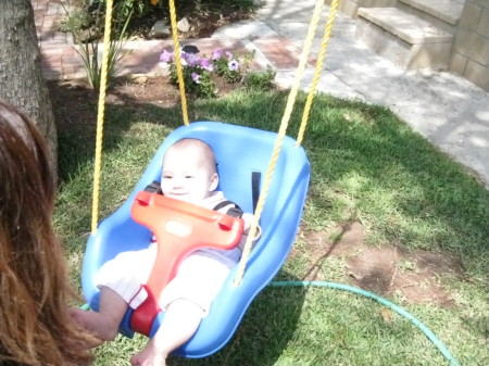 Grandson Nathan swinging