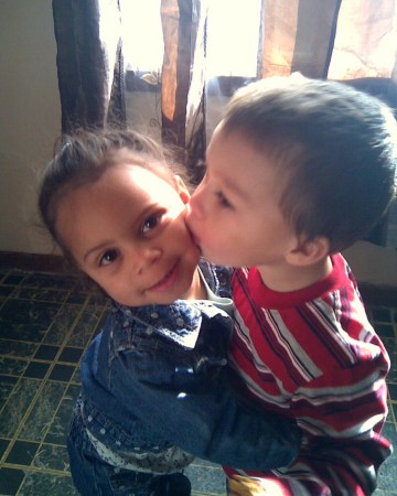 My grandsons 1st kiss