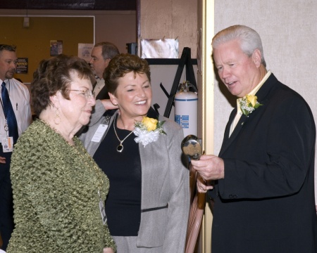 Mom & I with Frank on retirement day!