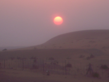 Sunrise over the desert in Riyadh