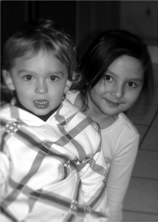 My beautiful grandchildren  xmas 08 Nomi and D