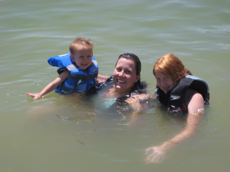 Me and kids swimming Roosevelt Lake 5/09