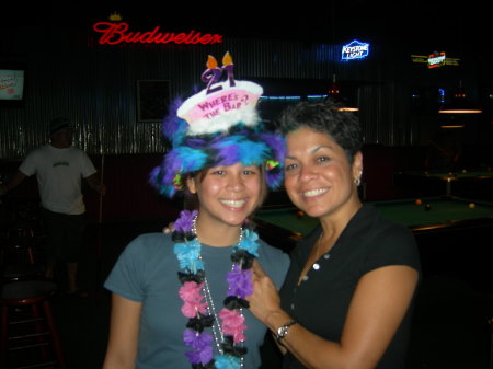 Kat and Mommy on her  21st B-day