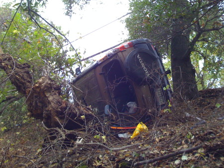 Daughter demolishes car, but she is okay.