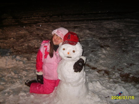 Hani's first snow man