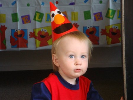 Looking Thrilled at his 1st Birthday!