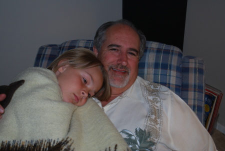 Snuggling with my granddaughter