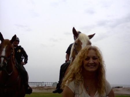 Mounted Police and me at my beach...