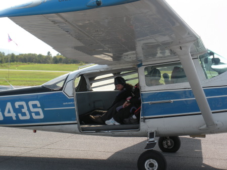 Lauren in the plane.