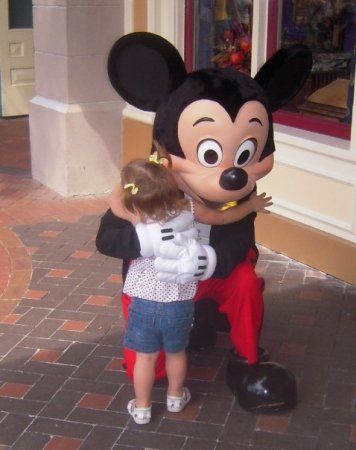 Hugging mickey!