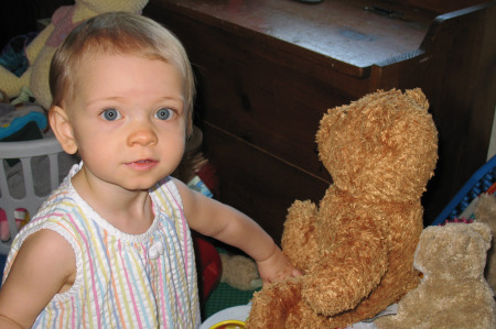 One year old with bears