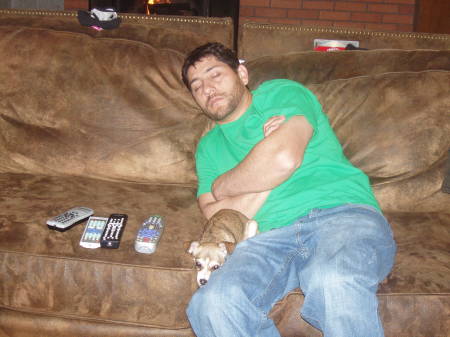 My Husband, Ross, Sleeping on the Couch