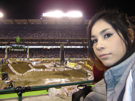 Kaili at race Supercross Anaheim