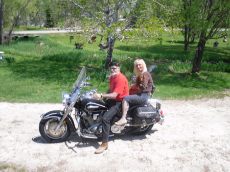 Jane,Vinnie and I going for a ride.