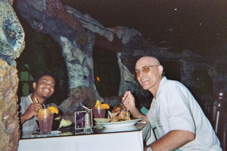 Father and Son Having Dinner