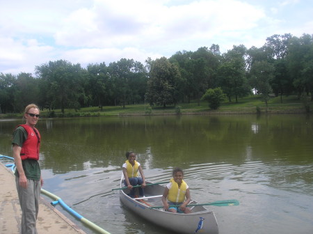 Joenecia in a canoe age 9