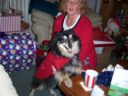 Jeanne & Bandit at Christmas 2008