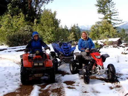 Karen and daughter-in-law, Yvonne, quad riding