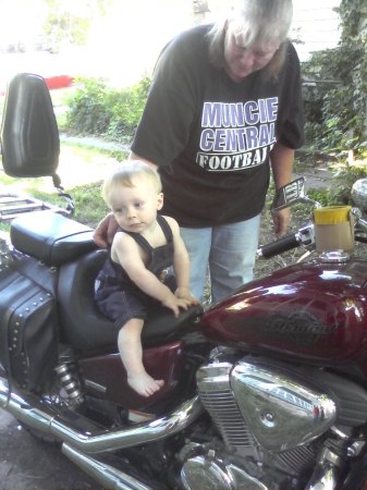 my step grandson on my bike