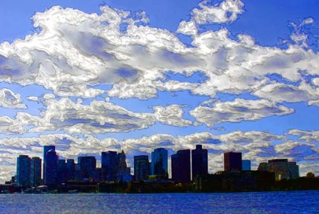 Boston Under Clouds