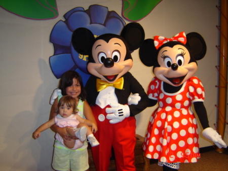 Isabella and Marina with Mickey and Minnie