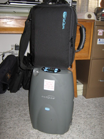 My "portable" oxygen machine...all 50 lbs!