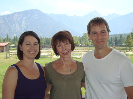 Kathy with her two kids in BC