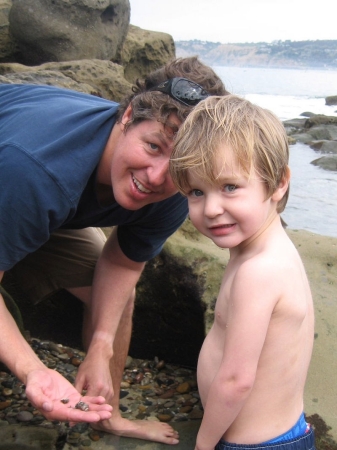 Mark and Parker at beach in SD