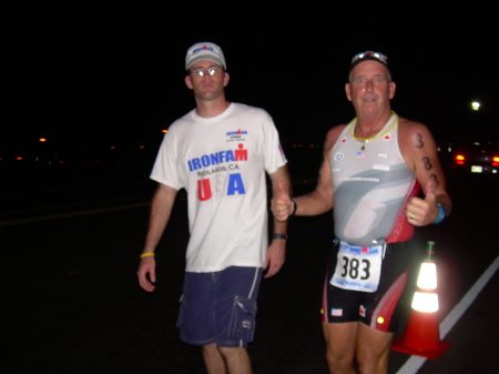 Shawn finding dad on Ironman course