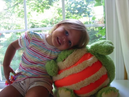 Ava with Mr. Frog