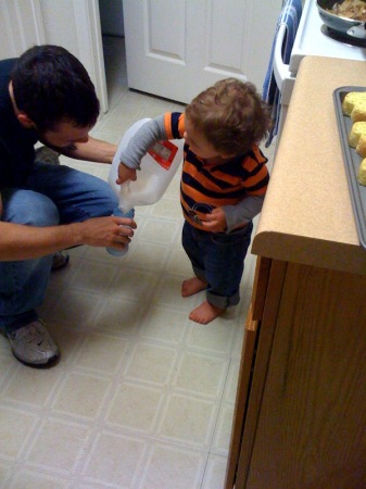 pouring milk