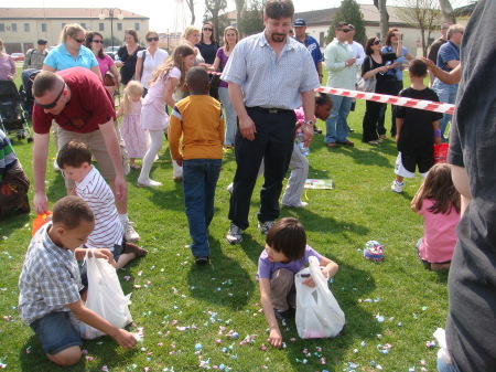 Easter candy and egg hunt