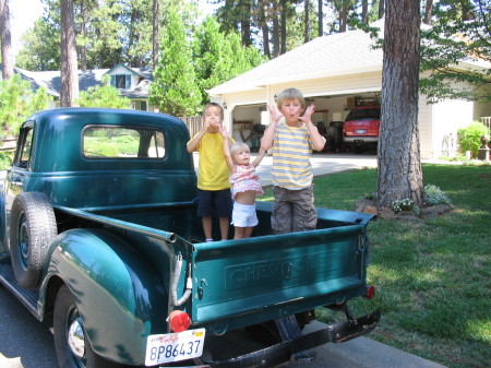 Grandkids in 53 Chevy