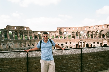 Ebbie inside the Coliseum