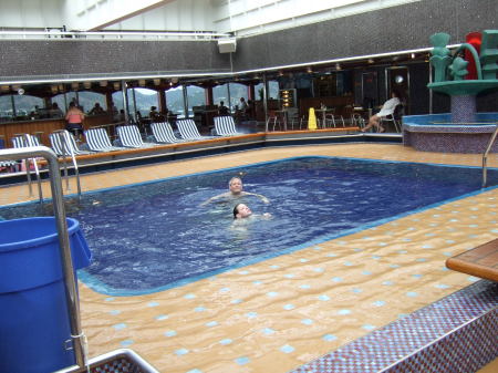 Rick and Crystal in the main pool