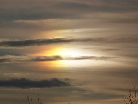 sundog in the clouds