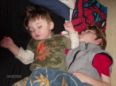 One grandson and one great- grandson napping!
