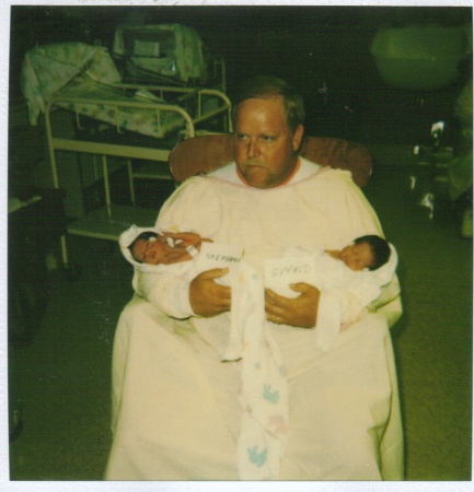 dad and twins