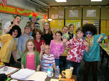 My son's class for 70's Day