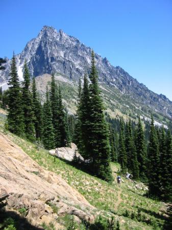 on the trail to climb Mt. Stuart