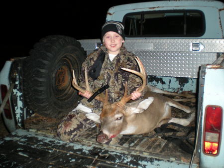 Chandler's Buck in back of the Scout,His truck