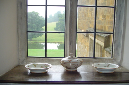 Window ledge with dishes