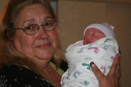 Gramma and Kyle Jr.  2 hrs old