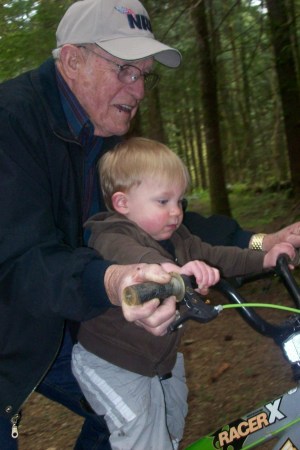 Grandpa Dooley and Xander Riding a Bike