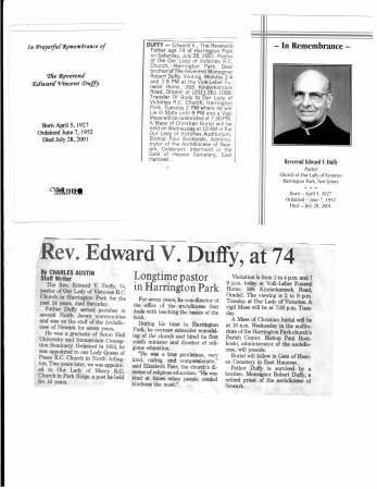 Father Duffy's Obit