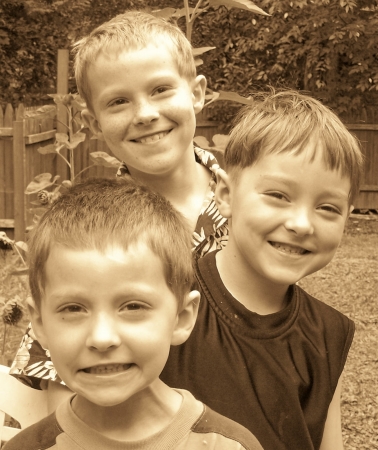 grandsons Gabriel, Mason and Joseph
