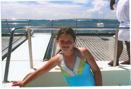 MY GRANDDAUGHTER ON A YACHT IN COSTA RICA