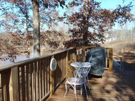 Our back porch, overlooking the lake